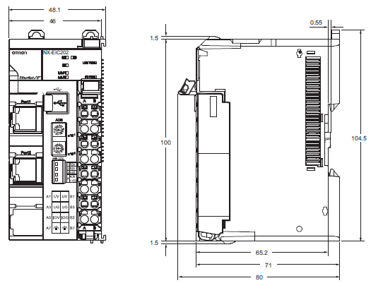 NX-EIC202 외형 치수 1 